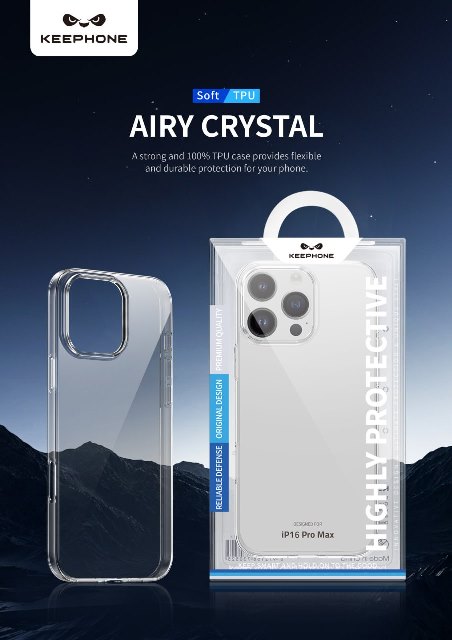 Накладкa Keephone Airy Crystal для iPhone 16 Pro transparent