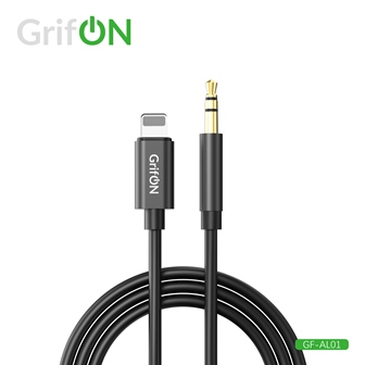 Кабель AUX Lighting/3.5мм(папа) GrifON GF-AL01  чёрный
