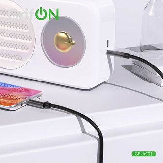Кабель AUX Lighting/3.5мм(папа) GrifON GF-AL01  чёрный