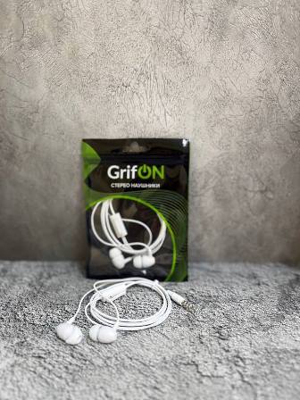 Наушники GrifON тех.уп. СT-3 с микроф.white