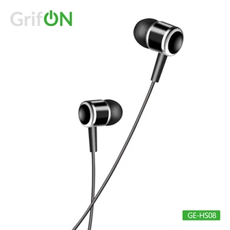 Наушники GrifON GE-HS08 3,5мм вакуум с микроф. черные