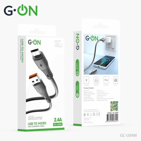 Кабель USB/Micro G-ON GC-U04 Silicone1м чёрный