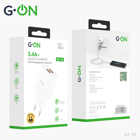 СЗУ 2USB G-ON GF-32 3.4A белый