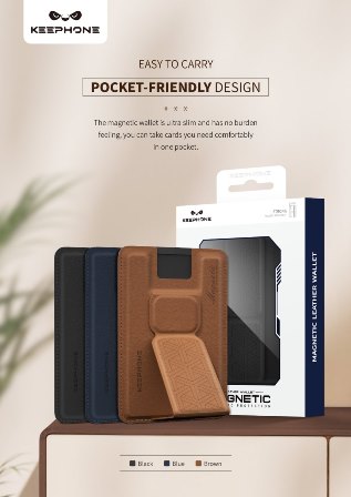 Magnetic CardHolder Keephone AC-06 blue