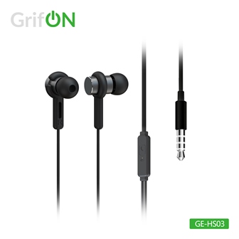 Наушники GrifON GE-HS03 3,5мм вакуум с микроф. черные