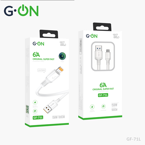 Кабель USB/Lighting G-ON GF-71 6A 1м белый