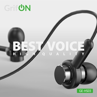 Наушники GrifON GE-HS03 3,5мм вакуум с микроф. черные